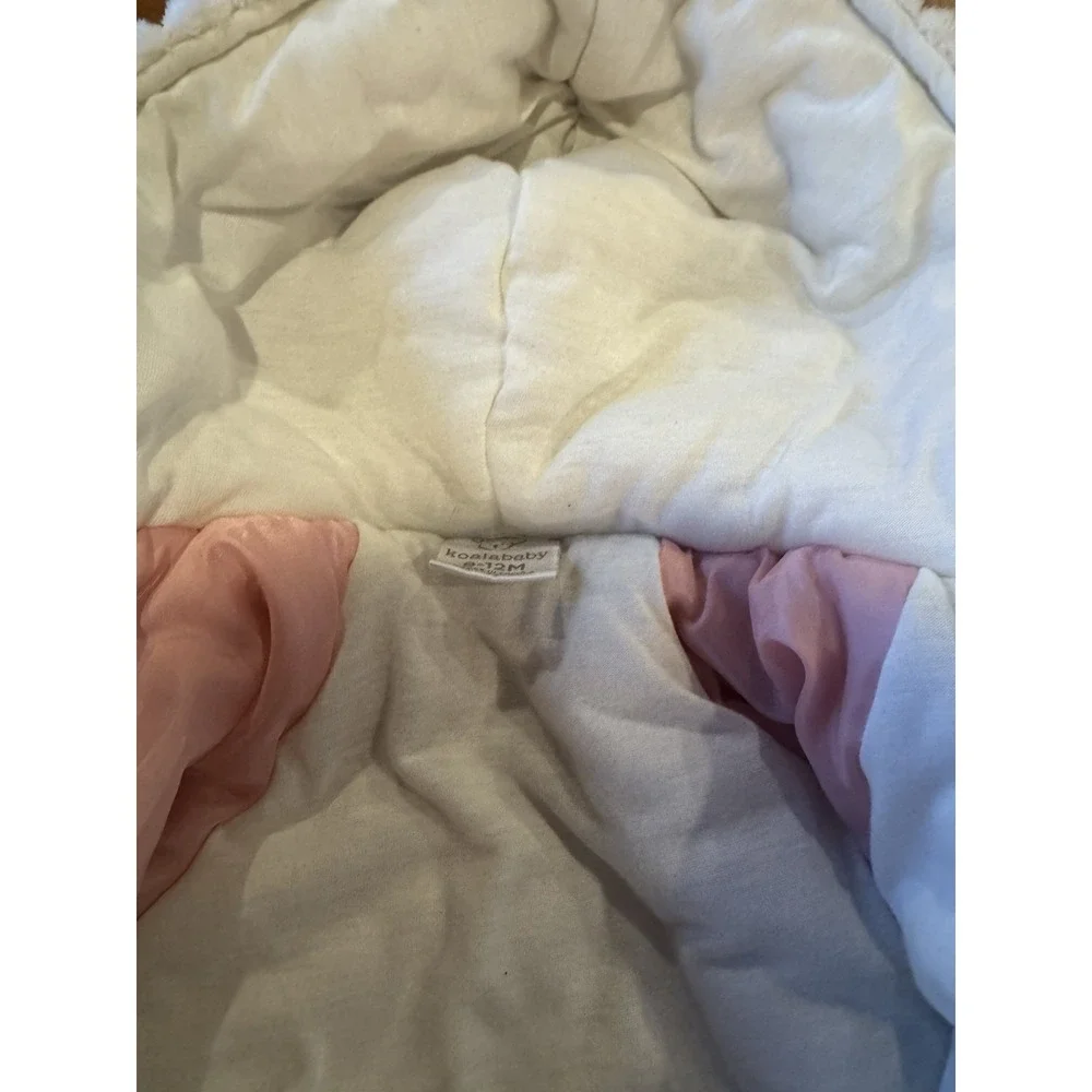 Koalababy White Unicorn Plush 9-12 Months‎ Children Romper Bunting Warm Lining